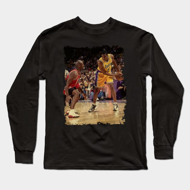 Eddie Jones vs Michael Jordan, 1998 Long Sleeve T-Shirt by Omeshshopart